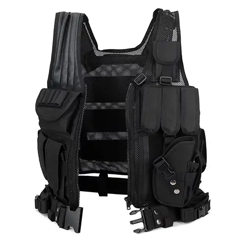 Heavy-Duty Tactical MOLLE Vest – Adjustable Plate Carrier with Extended Pouches